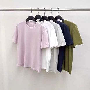 现~2026春季新款女芯宝韩国代购water river百搭圆领纯色短袖T恤
