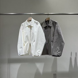 现~2025春季新女芯宝韩国代购statement抽绳收腰翻领纯色休闲外套