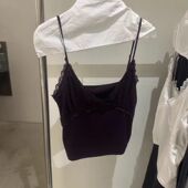 2026春季 you 新款 现 女芯宝韩国代购 love much蕾丝边吊带背心