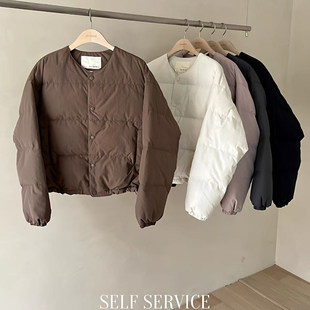 现2025冬季新女芯宝韩国代购self service舒适保暖纯色宽松羽绒服
