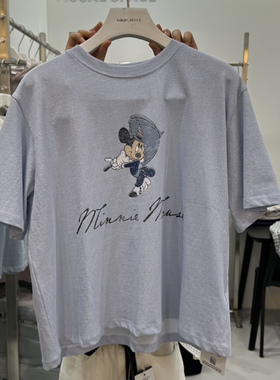 现~2025春夏新款女芯宝韩国代购VISUAL SPACE宽松百搭显瘦短袖T恤