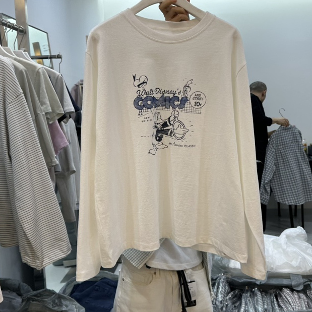 VISUALSPACE百搭唐老鸭长袖T恤