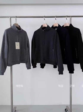 现~2025秋冬新女芯宝韩国代购KONI简约纯色拉链立领口袋卫衣外套