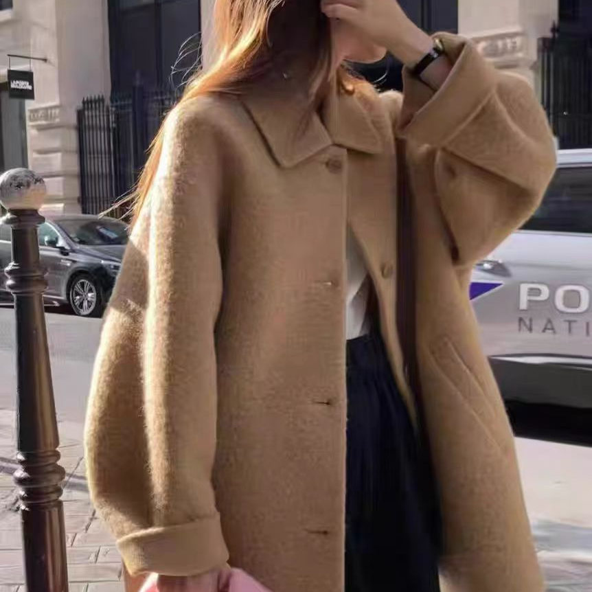 ounce舒适双面羊绒毛呢大衣外套