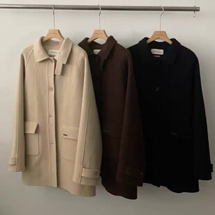 现~2025冬季新女芯宝韩国代购overtake舒适保暖羊毛毛呢大衣外套