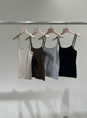 现~2025夏季新女芯宝韩国代购statement百搭叠穿修身纯色吊带背心