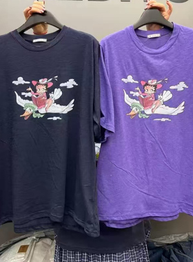 2025夏季新款女芯宝韩国代购CREDITO百搭圆领宽松舒适贝蒂短袖T恤