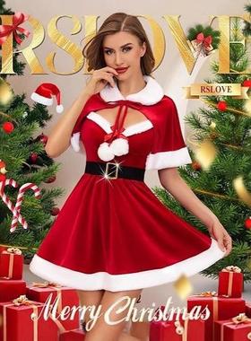 Christmas themed dress, women's plush cloak主题连衣裙女