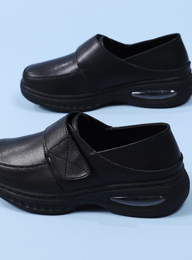 Women's Work Shoes 秋冬季护士气垫软底透气黑色工作鞋女