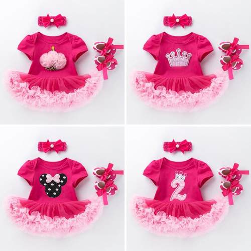Baby BirthdayDress3-Piece Set One Year Old Children's Skirt