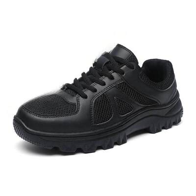 Men's Training Shoes 黑色轻便百搭镂空男士圆头透气训练运动鞋