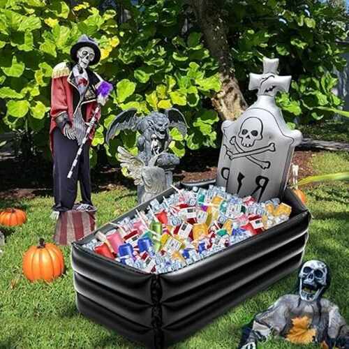 Halloween Inflatable Skull Coffin Decor 骷髅棺材充气摆件