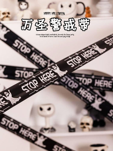 Halloween decorations protective isolation warning tape