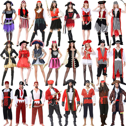 Halloween Costume Adult Male Cosplay Pirate Captain Clothing