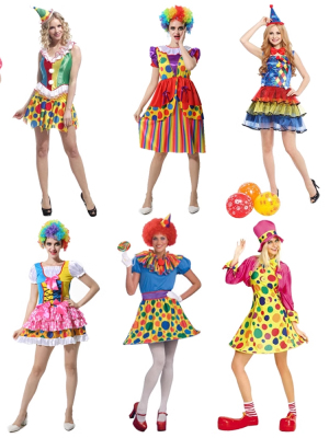 Clown Magic Performance Costume Set Halloween Dressing装扮女