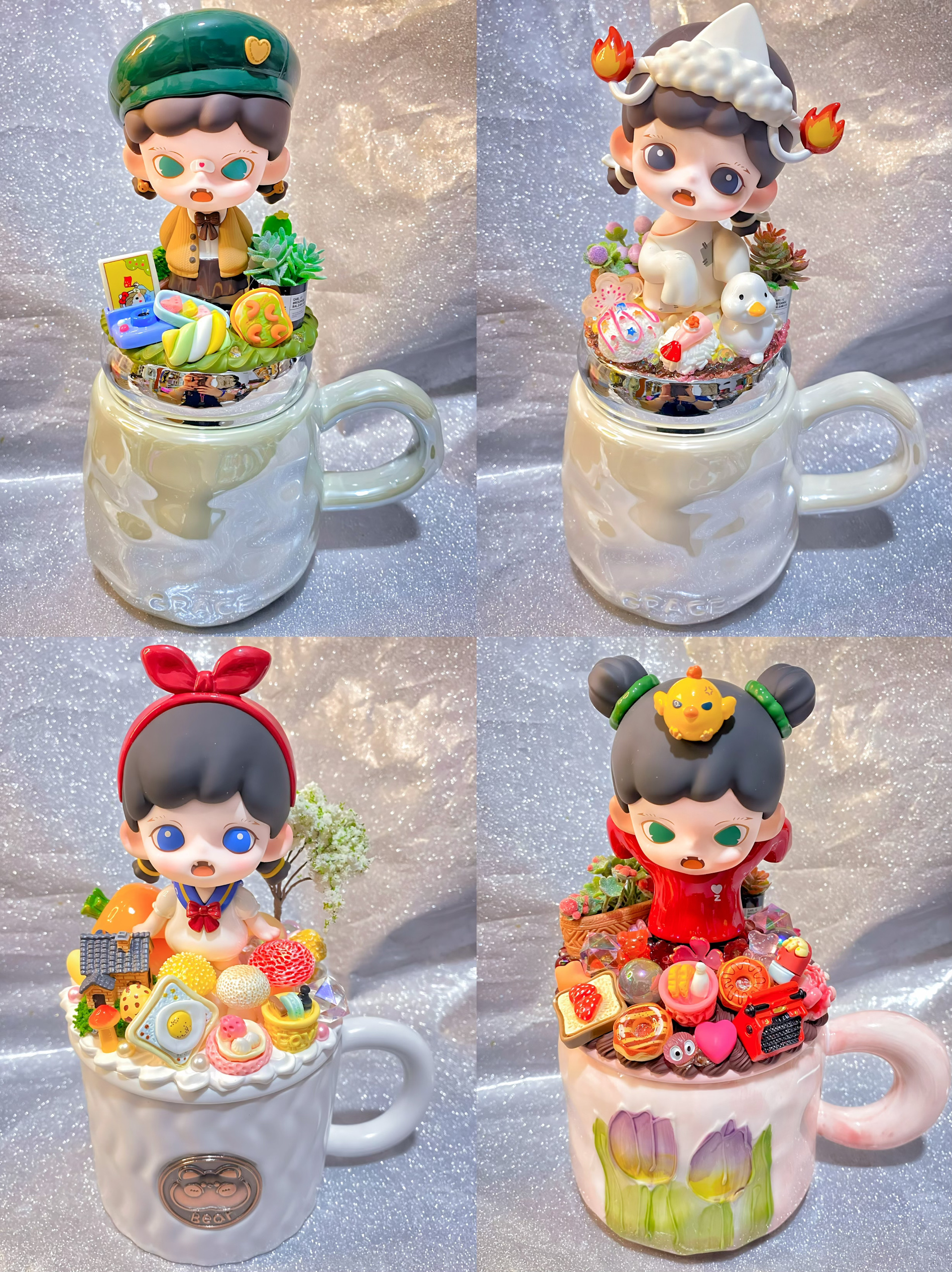 ZORAA捣蛋日记奶油胶马克杯带盖造景潮玩杯子水杯送女生礼物