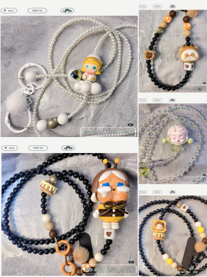 泡泡玛特手机链脖链挂链萌粒手机斜挎链饰品手工molly温度现货