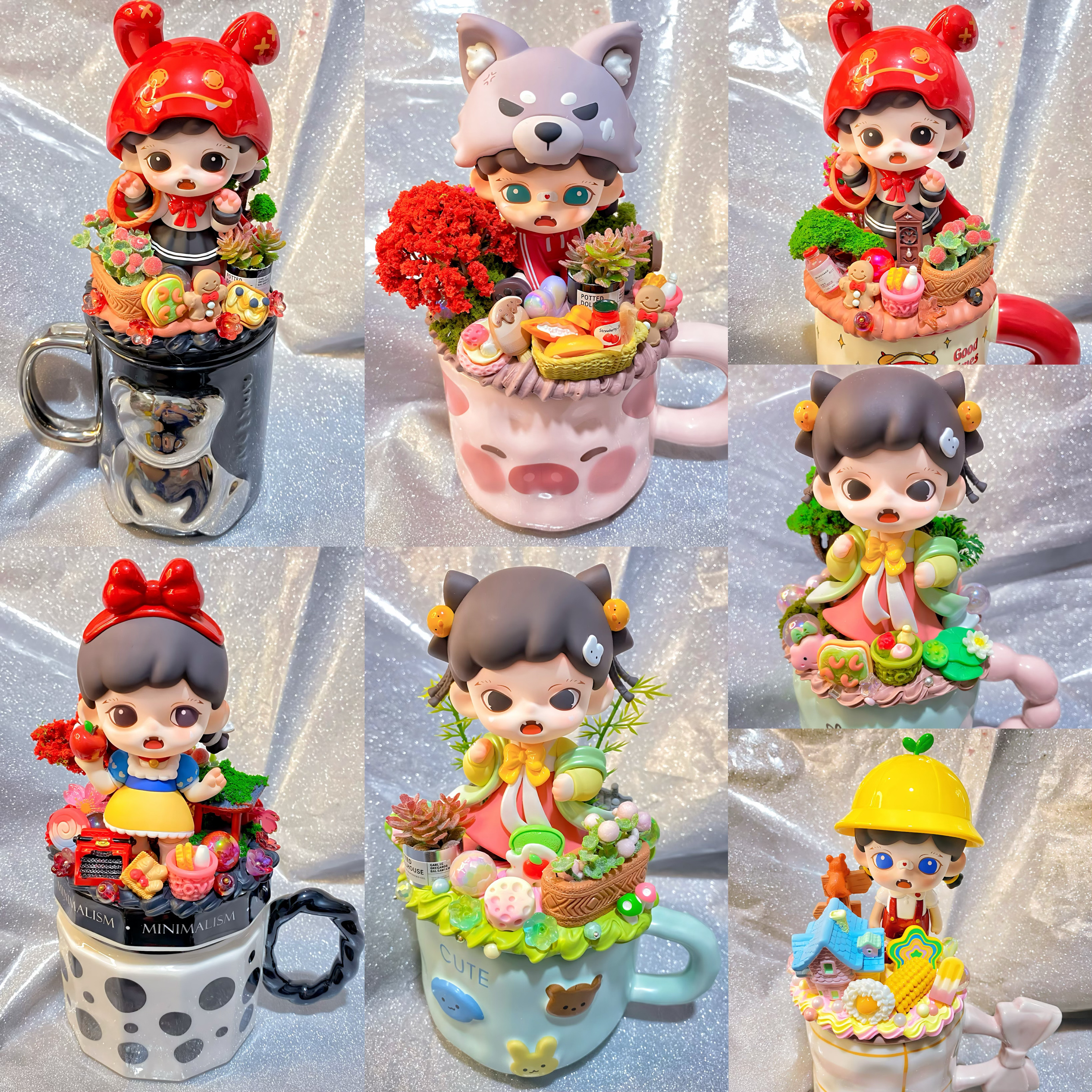 ZORAA妹妹造景奶油胶马克杯带盖陶瓷杯子情侣杯水杯创意可爱