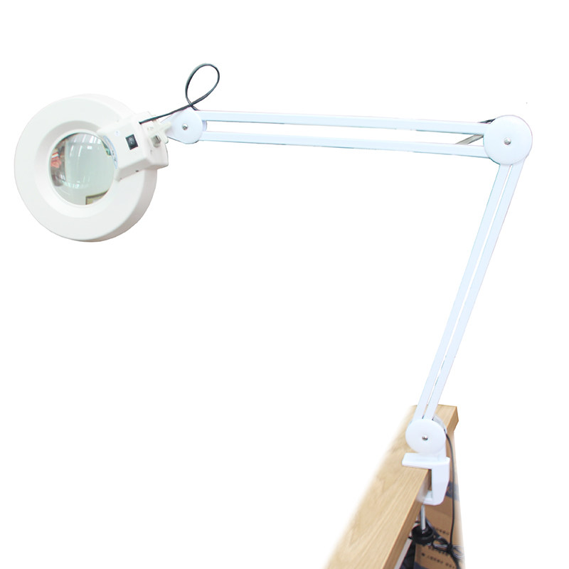 智塑夹式放大镜带LED灯20倍老人阅读台灯夹台式维修放大镜台灯电子阅读10倍放大镜桌上钟表手机维修焊接扩大