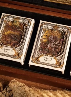 Dee扑克 ARK四圣兽木盒 绝版稀有礼盒套装 收藏扑克牌 花切潮牌