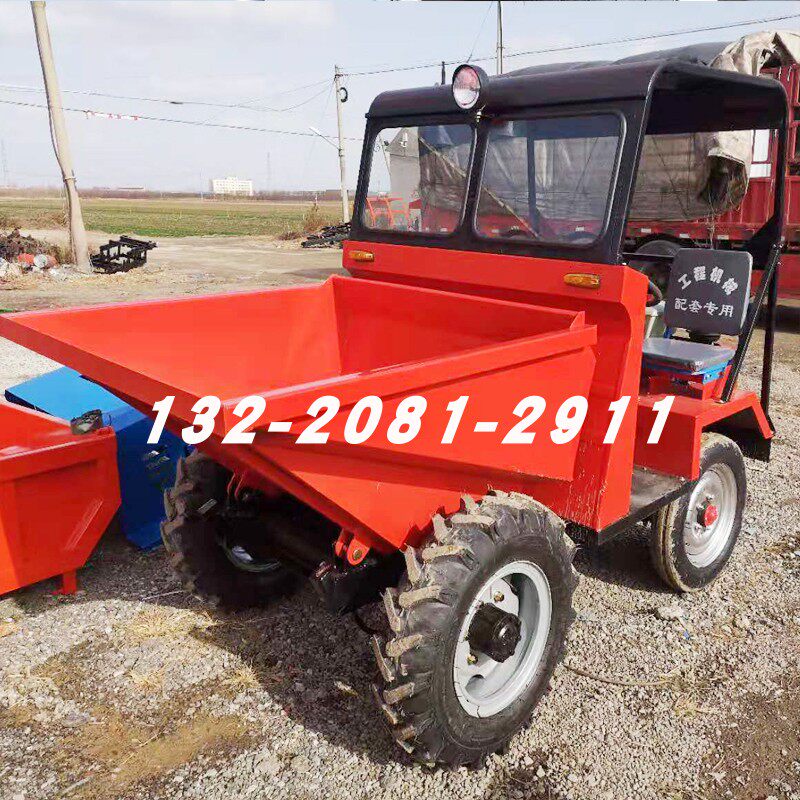 自卸四轮前卸式翻斗蹦蹦车 工地小型运输车 多功能装载自卸车
