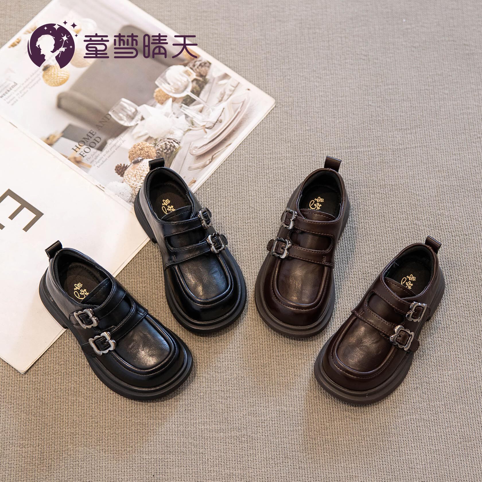 女童鞋子小皮鞋儿童公主鞋2026春秋新款大童乐福鞋春款单鞋学院风