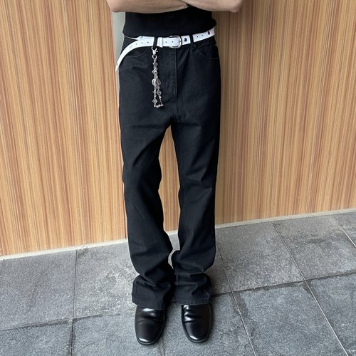 DOTT水洗基础黑牛cleanfit牛仔裤弯刀517版型高盎司微喇休闲长裤