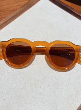 复古厚实橙色板材偏光太阳镜个性日系手工眼镜潮男女港风遮阳墨镜