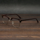 复古半框平光镜轻盈TR90防蓝光眼镜框女素颜文艺眼镜男黑框护目镜