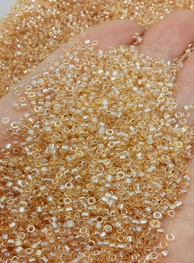 散珠手工串珠古董珠耳饰透明DIY米珠配件饰品1.6mm幻彩超优项链