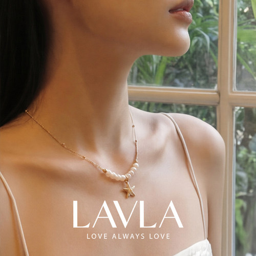 LAVLA法式复古淡水珍珠海星项链