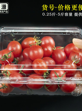 一次性水果包装盒透明有盖樱桃盒草莓盒长方形PET塑料500克果蔬盒