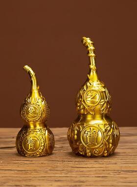 加大号镇宅一体闭口铜葫芦不开口空心铜葫芦书房客厅玄关店铺摆件