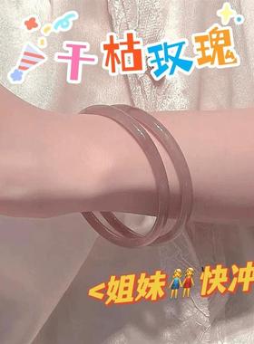 玻璃6mm细款十里桃花三生三世叮当镯手镯女生古风手链赠礼盒