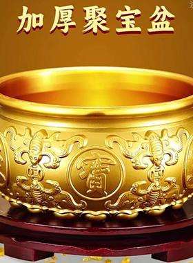 纯铜聚宝盆招财聚财摆件中式家居客厅玄关装饰工艺品大号铜缸米缸