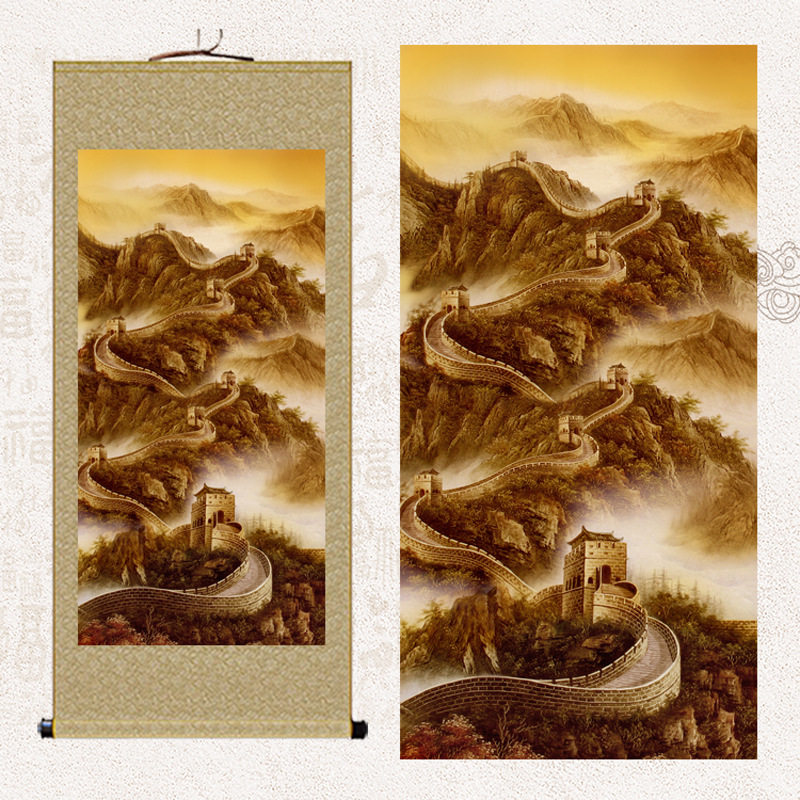 万里长城画靠山图挂画 办公室装饰字画山水画 沙发背景墙壁画国画
