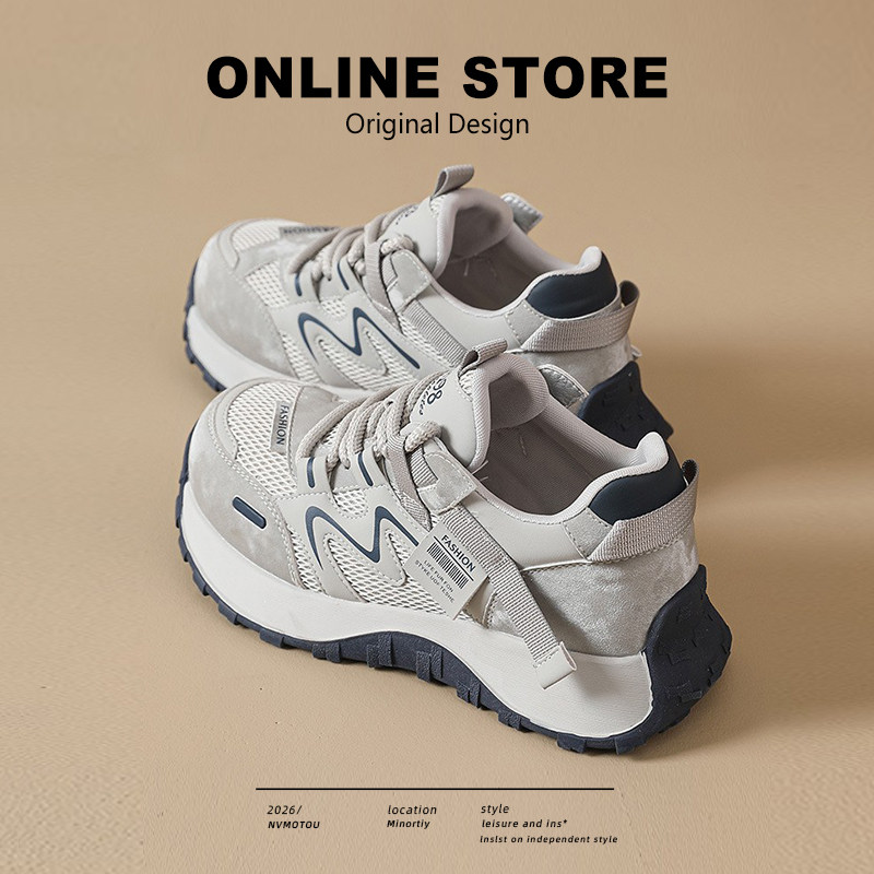 厚底老爹鞋女2026春新款百搭超火小蛮腰阿甘鞋学生运动休闲跑步鞋