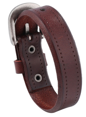 欧美朋克摇滚男士皮质手环简约光面复古牛皮手链Cowhide bracelet