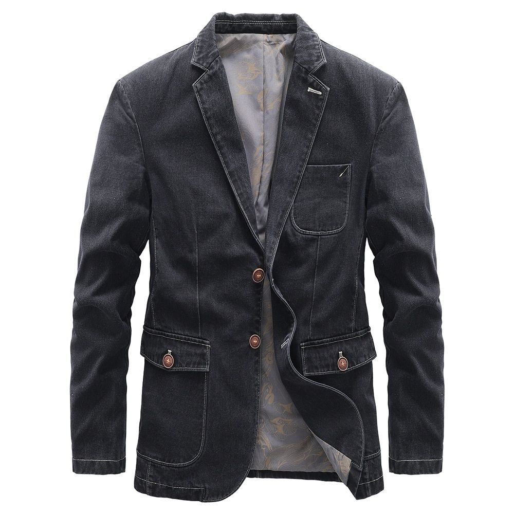 2026秋季男士薄款修身小西装牛仔外套商务休闲夹克潮Men jackets