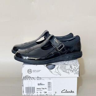 CLARKS其乐女童鞋低帮漆皮玛丽珍鞋T字扣皮鞋学生鞋合唱表演鞋