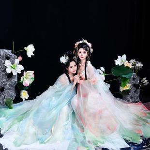 如梦霓裳【荷月】原创汉服女改良唐制诃子裙十二花神系列2025年