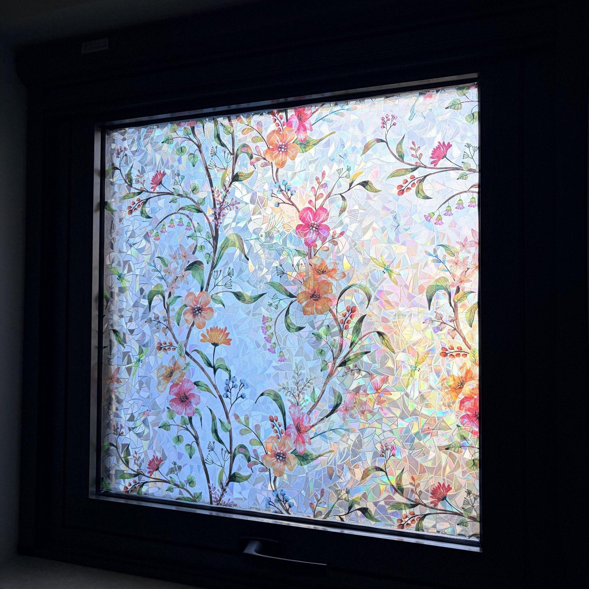 田园风玻璃贴~紫藤花彩虹玻璃膜静电贴免胶卫生间防窥玻璃贴纸,家居饰品,玻璃膜/贴,淘宝优惠券,粉丝福利购,淘宝优惠卷