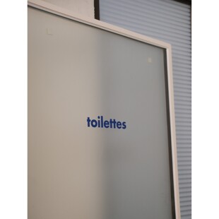 柯布西耶蓝门厕所标识贴toiletes装饰防水转印贴纸