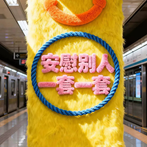 大型商场中庭卡通毛绒柱装饰定制