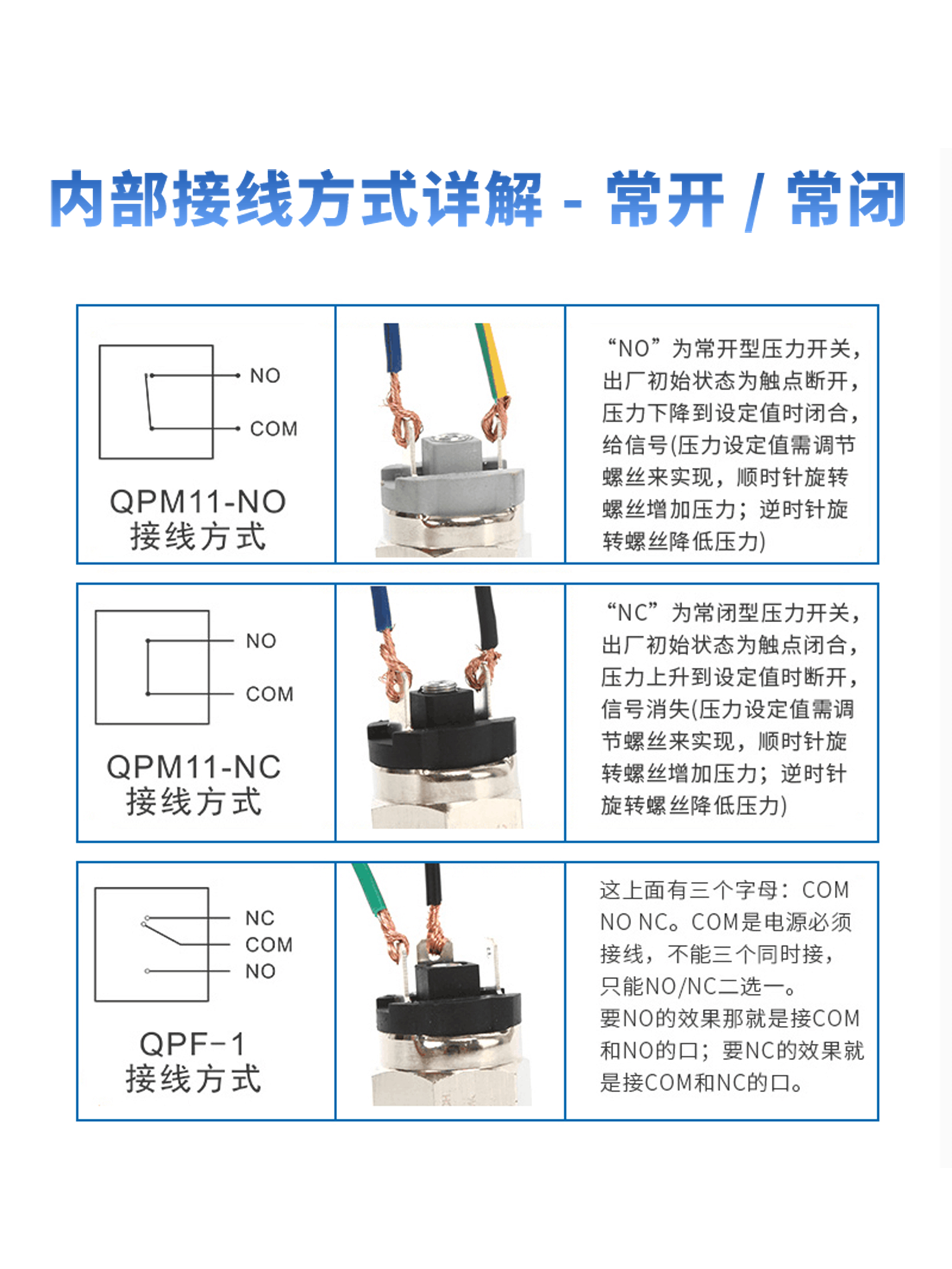 qpm11压力检测开关自动膜片式气压可调常常闭气动气压感应开关