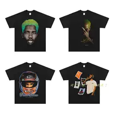 Frank Ocean Rapper Hip-Hop Short-Sleeve T-Shirt Men's Pure Cotton High Street Washed Vintage