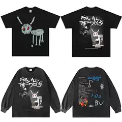 Drake for All the Dogs Album Collaboration Printed Short-Sleeve American-Style Small-Neck Long-Sleeve Shirt