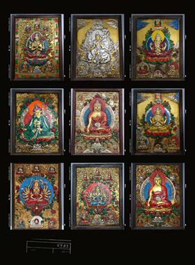 古董文玩木胎漆器手绘唐卡释迦摩尼千手观音挂屏客厅装饰画挂画