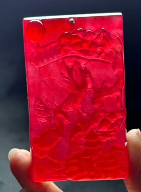 精品冰种红翡吊坠翡翠雕刻中号款精雕连年有余玉坠多款玉佩颈饰