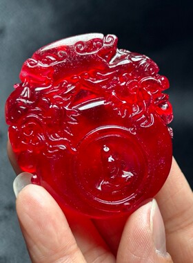 缅甸翡翠色玉石老坑冰种手工雕刻双面龙头悟道吊坠男女转运老坑料